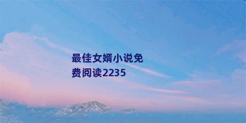 最佳女婿小说免费阅读2235
