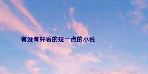 有没有好看的短一点的小说