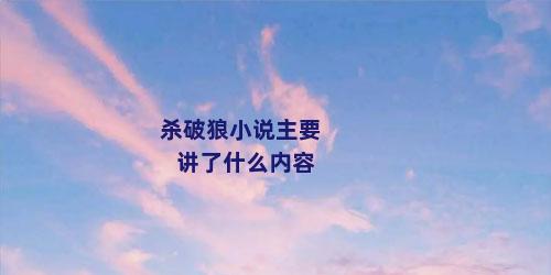 杀破狼小说主要讲了什么内容