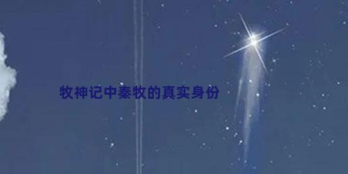 牧神记中秦牧的真实身份