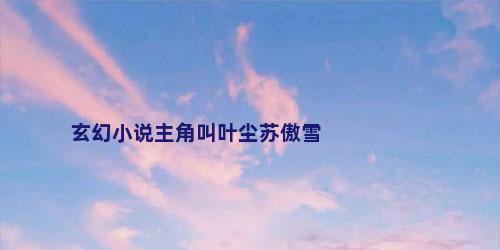 玄幻小说主角叫叶尘苏傲雪