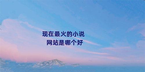 现在最火的小说网站是哪个好