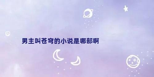 男主叫苍穹的小说是哪部啊