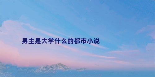 男主是大学什么的都市小说