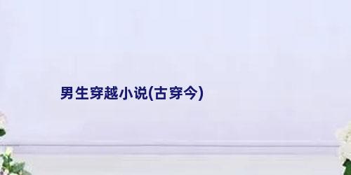 男生穿越小说(古穿今)
