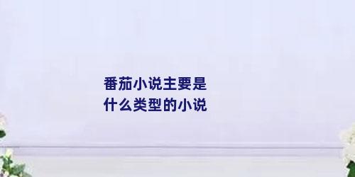 番茄小说主要是什么类型的小说