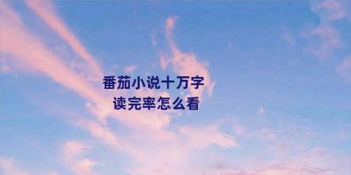 番茄小说十万字读完率怎么看