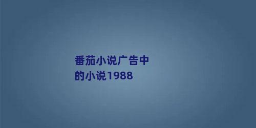 番茄小说广告中的小说1988