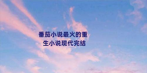 番茄小说最火的重生小说现代完结