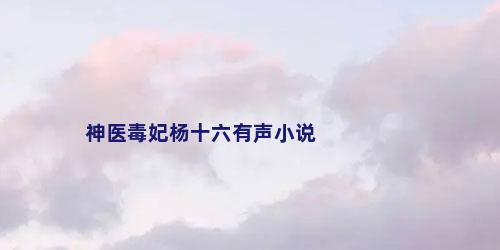 神医毒妃杨十六有声小说