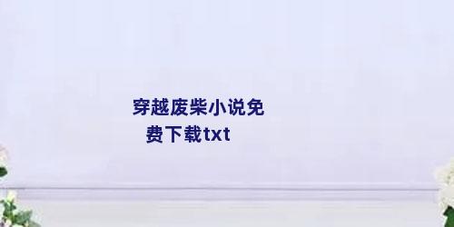 穿越废柴小说免费下载txt