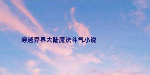 穿越异界大陆魔法斗气小说