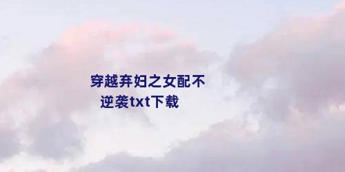 穿越弃妇之女配不逆袭txt下载