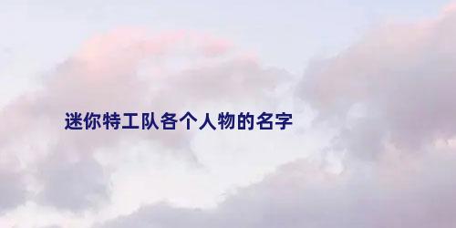 迷你特工队各个人物的名字