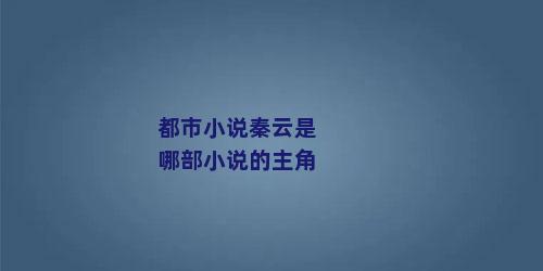 都市小说秦云是哪部小说的主角