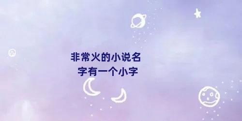 非常火的小说名字有一个小字